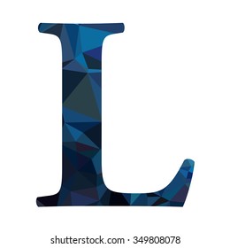 Blue Alphabet Polygon Style, Creative Design Templates