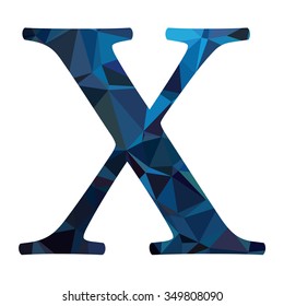 Blue Alphabet Polygon Style, Creative Design Templates