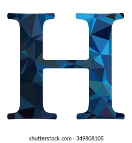 Blue Alphabet Polygon Style, Creative Design Templates