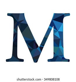 Blue Alphabet Polygon Style, Creative Design Templates