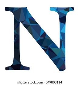 Blue Alphabet Polygon Style, Creative Design Templates