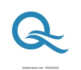 blue alphabet Q typography typeset font image vector icon symbol
