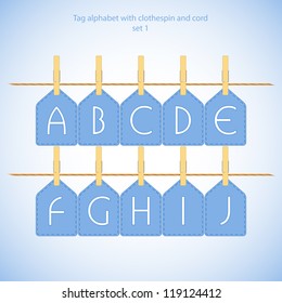 Blue alphabet set vol.1 - vector illustration