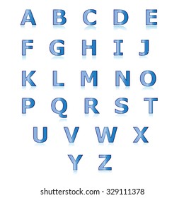 Blue alphabet set a to z vector