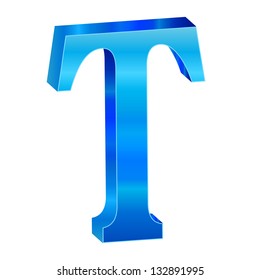 Blue alphabet T