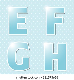 Blue alphabet. Vector illustration. Eps10.