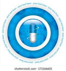 Blue alternative medication concept, vector illustration 