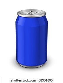 Blue Aluminum Can: Vector Version