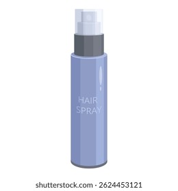 Blue aluminum spray bottle with plastic dispenser for hair styling