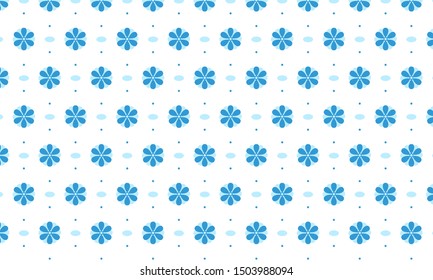 Blue Alyssum Flower with Dots Pattern Background