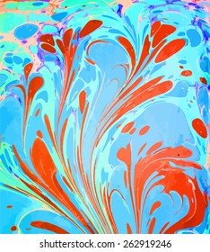 blue amazing artwork ebru texture, exotic abstract background 