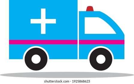 vehículo de ambulancia azul, icono de diseño plano
