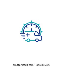 Blue Ambulance Icon Design Logo Vector and Stock Images