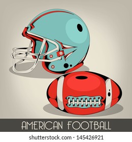 Blue american football helmet