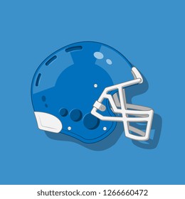 blue american football helmet on blue background. sport flat vector illustration easy to edit and customize. eps 10