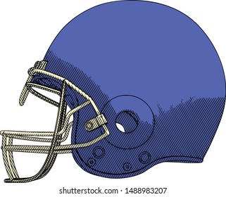 blue american football helmet vector isolated