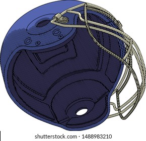 blue american football helmet vector isolated
