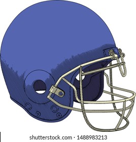 blue american football helmet vector isolated