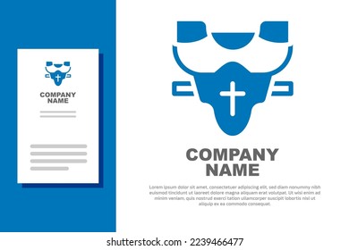 Blue American football player chest protector icon isolated on white background. Shoulder and chest protection for upper body. Team sports. Logo design template element. Vector