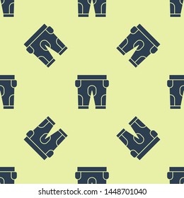 Blue American football shorts icon isolated seamless pattern on white background. Football uniform sign.  Vector Illustration