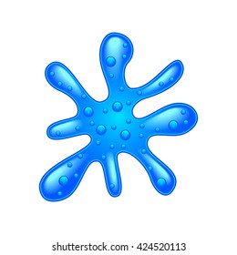 Blue amoeba isolated on white photo-realistic vector illustration