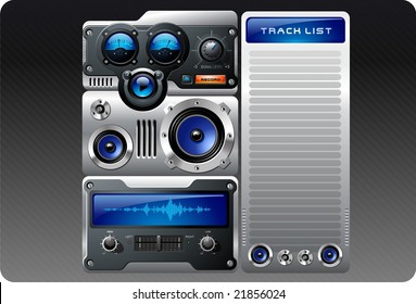 Blue analog retro mp3 player