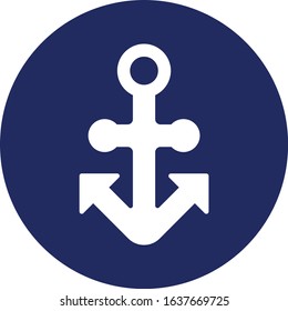 Blue Anchor Circle Logo Vector