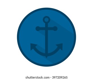 blue anchor hook navy marine harbor port symbol icon image