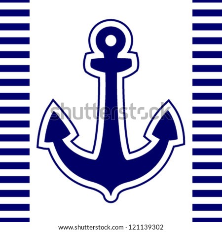 blue anchor icon on white