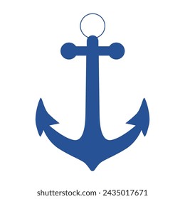 Blue Anchor Icon Vector Illustration