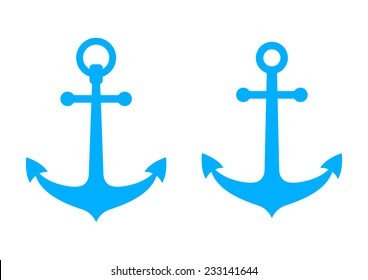 Blue anchor icons on white background