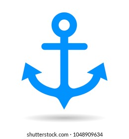blue anchor isolated on white background 
