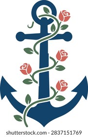 Blue Anchor Nautical Icon