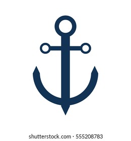 blue anchor nautical travel maritime vector illustration eps 10