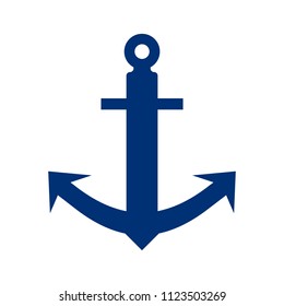 blue anchor on a white background vector art