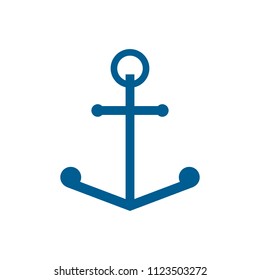 blue anchor on a white background vector art