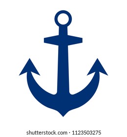 blue anchor on a white background vector art