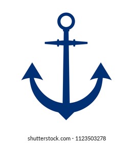 blue anchor on a white background vector art