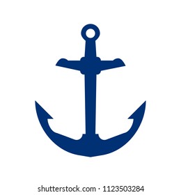 blue anchor on a white background vector art