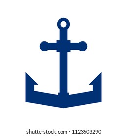 blue anchor on a white background vector art