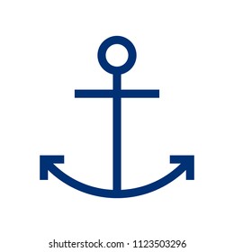 blue anchor on a white background vector art