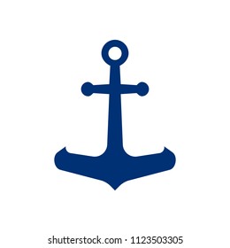 blue anchor on a white background vector art