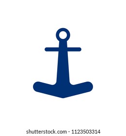 blue anchor on a white background vector art