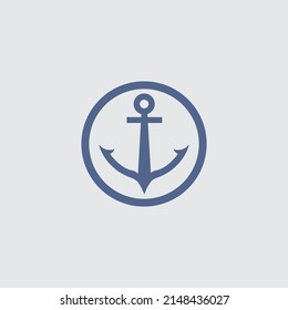 blue anchor vector logo design, suitable use as icon, symbol and element design