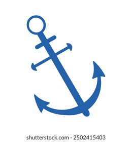 A blue anchor with a white background. The anchor is the main focus of the image. The blue color of the anchor gives a sense of stability and strength