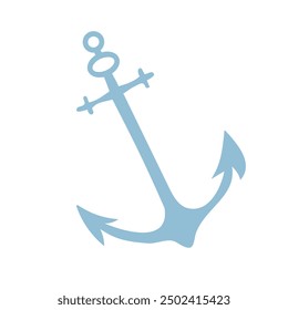 A blue anchor with a white background. The anchor is the main focus of the image. The blue color of the anchor gives a sense of calmness and stability