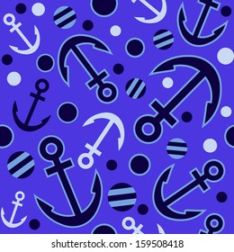 Blue anchors. Vector background