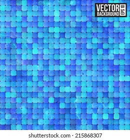 Antiguo mosaico azul de lujo. Ilustración del vector