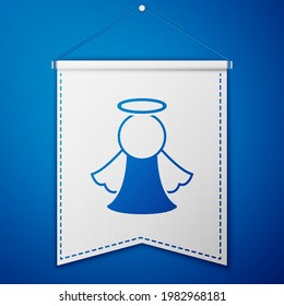 Blue Angel Icon Isolated On Blue Background. White Pennant Template. Vector