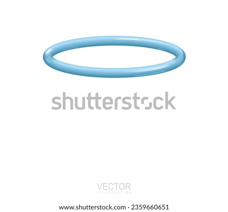 Blue angel nimbus. 3d realistic halo. Vector illustration